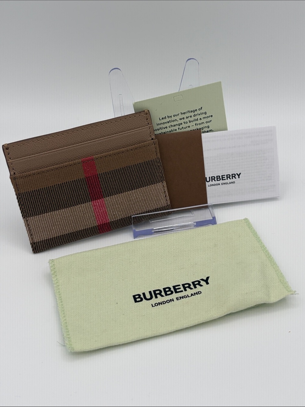 Burberry Card Holder Nova Check Wallet w/ Dust Bag Authentic Luxury Slim Case✨✨